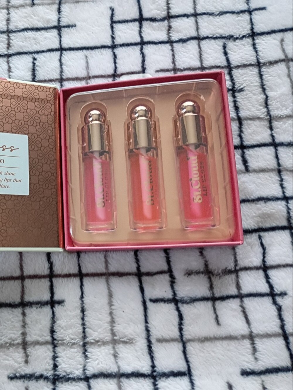 St. Cloud Brand High Gloss Lip Gloss Trio - Pink Shades NEW